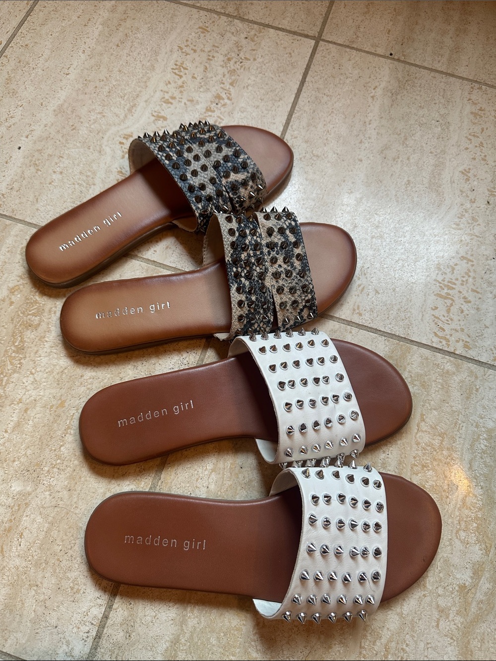 Set of 2 - Madden Girl Studded Slide Sandals